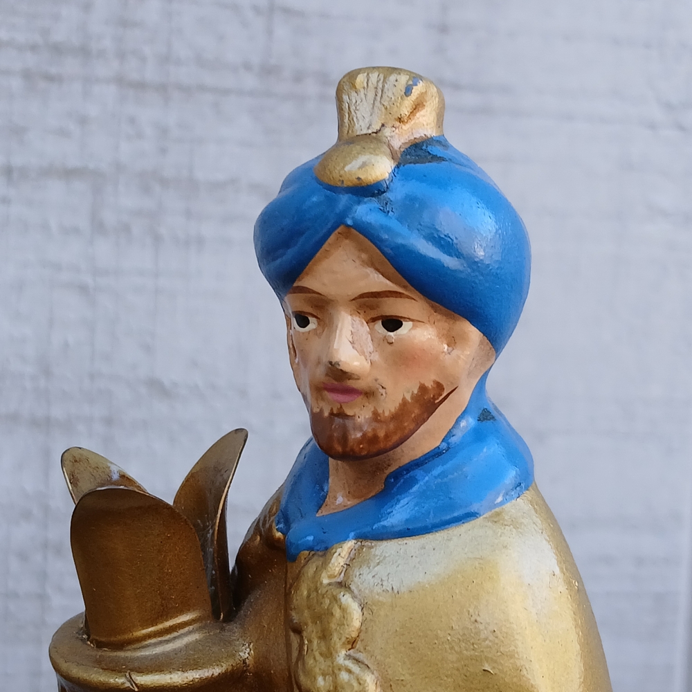 Gold and Blue Three Kings Candleholders Figurines - Picture 8 of 16